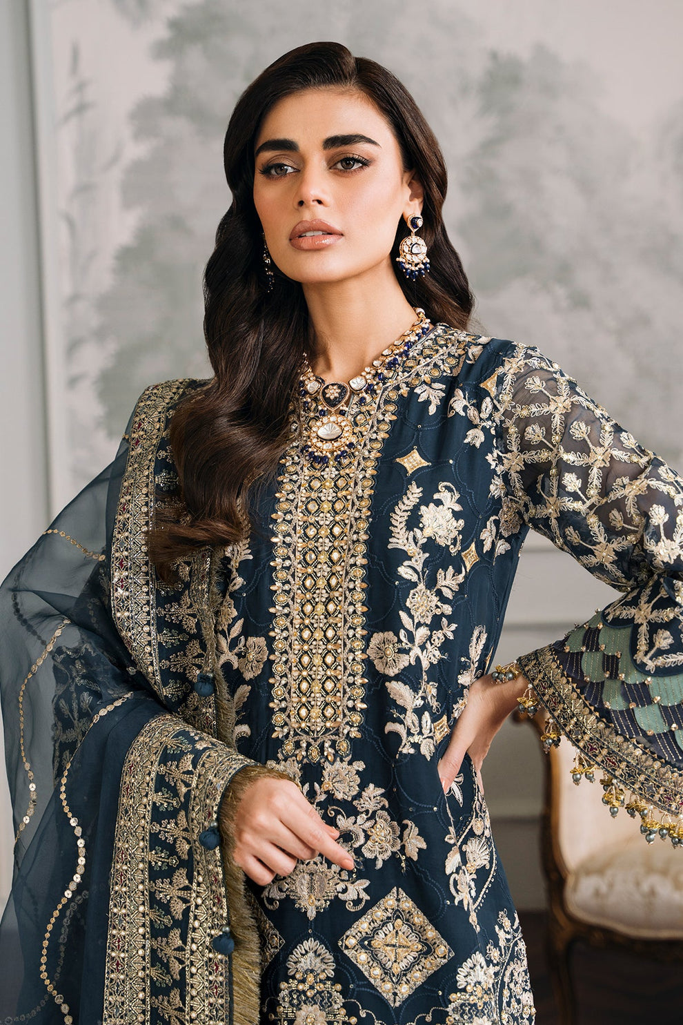 Baroque Embroidered chiffon CH12-01 Ayla's Atelier